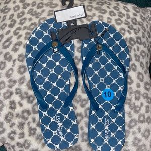 Dark Green Nine West Flip Flops